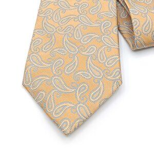 Metropolitan View Silk Tie Men’s 60.25” Gold Blue Paisley Wedding Wide New